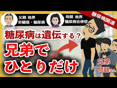 【経験談】糖尿病の遺伝は絶対ではない理由 / 兄弟の中でひとりだけ糖尿病を発症した原因【糖尿病アニメ 漫画で解説】