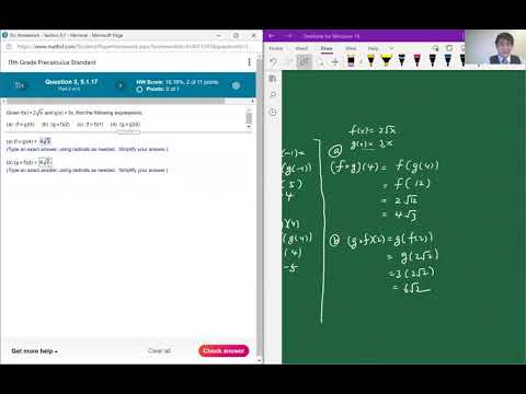 Pearson Precalculus Hw Section 5.1 Composite Functions