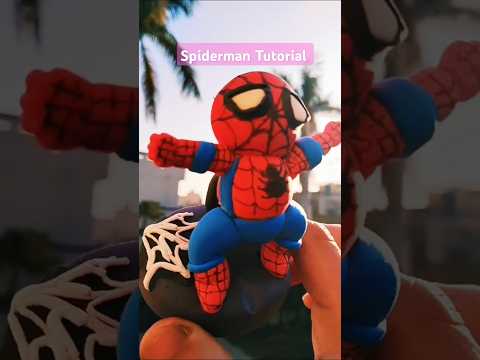 DIY Spiderman Clay Tutorial#shorts#youtubeshorts #art