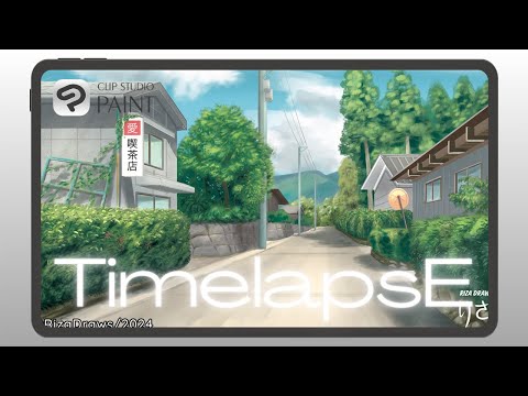 Painting Anime Background Landscape Illustration in Clip Studio Paint | TIMELAPSE