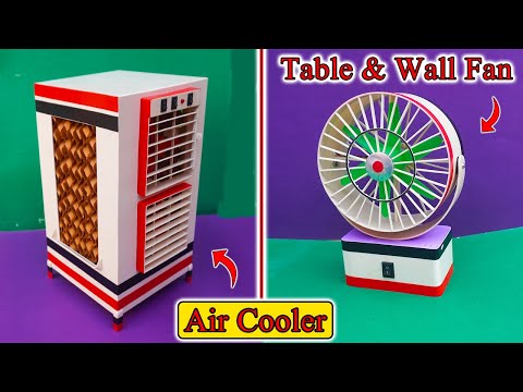 Double Fan Air Cooler Making At Home | Mini Rechargeable Table Fan & Wall Fan | Fan DIY | Air Cooler