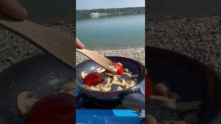 Simple breakfast at the lake #bushcraftcooking #outdoorlife #campingcooking #outdoors