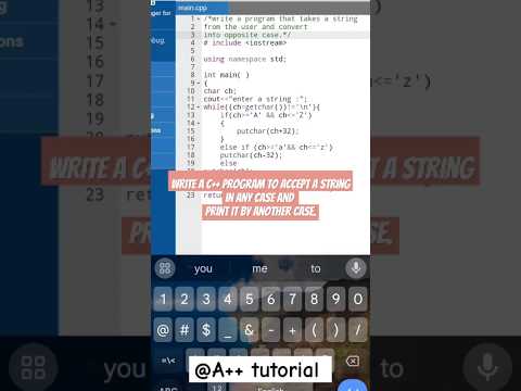 Program to convert string case#c++tutorial #shorts#cs