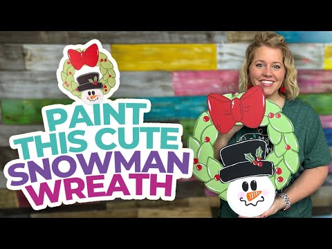 Painting a Snowman Wreath Door Hanger | Christmas Decor Painting Tutorial