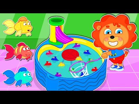 LionET | Kids catch fish with fishing water toys  | Cartoon for Kids