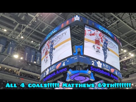 ALL 4 LEAFS GOALS LIVE!!!!!!!! Vs Red Wings April 13th 2024 INCLUDING MATTHEWS 69TH MUST SEE!!!!!!!!