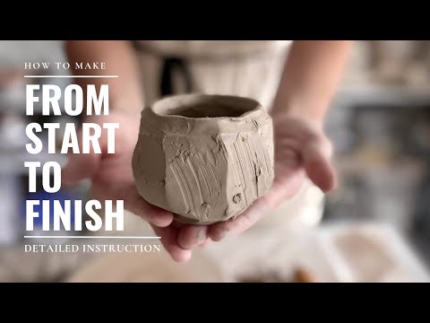 Making A Beautiful Kurinuki Yunomi Clay Cup from start (whole process) - Part 1 | TAKO