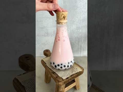 Easy Strawberry Milk Tea Boba Drink Recipe 🧋