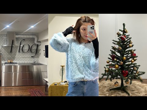 vlog,ルームツアー🏡✨Christmas tree組立,ポップアップにもたくさんお邪魔しました☁️