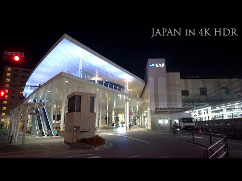 【大阪 夜散歩】阪急茨木市駅からJR茨木駅まで歩く 4K HDR