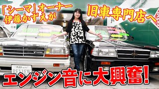 【旧車】1980年代の名車が続々！スカイライン、ソアラ、グロリア…貴重車のエンジン音に伊藤かずえ大興奮！？【ネオクラシックカー】