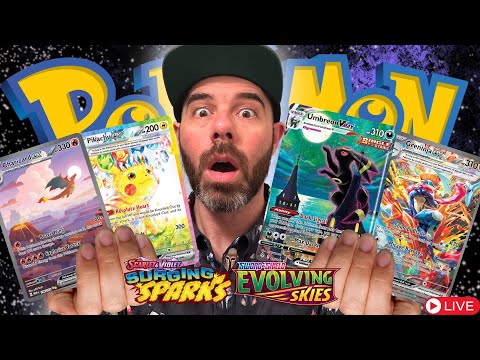 🔴Pokemon Surging Sparks, evolving skies & Pokemon 151 STORE OPENINGS + GIVEAWAYS LIVE!