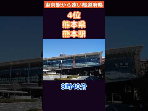 東京駅から時間がかかる都道府県ランキング