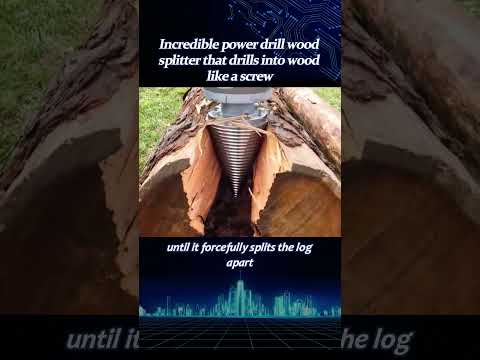 Incredible power drill wood splitter that drills into wood like a screw part 1