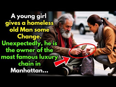 A young Girl gives a Homeless old Man some change—But His True Identity Leaves Her Stunned…