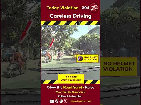 TODAY VIOLATION-294 Careless Driving #otr #roadsafety #chennaitrafficpolice #obeytherules