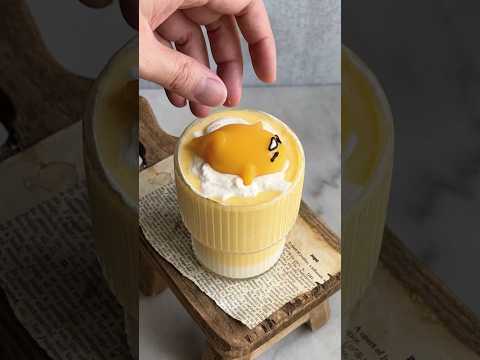 Making Gudetama Pudding Milk Tea 🥭