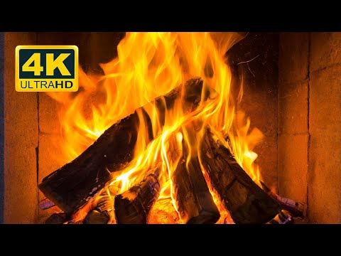 🔥 Cozy Fireplace 4K (12 HOURS). Fireplace with Crackling Fire Sounds. Fireplace Ambience