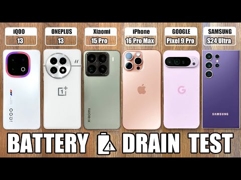 iQOO 13 vs ONEPLUS 13 vs Xiaomi 15 Pro vs iPhone 16 Pro Max / Samsung S24 Ultra - BATTERY DRAIN TEST