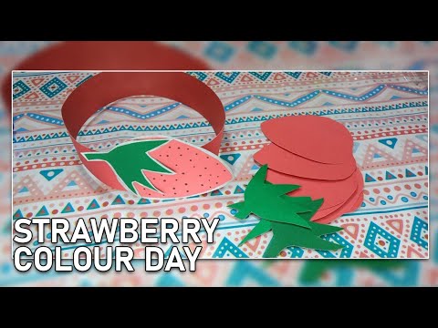 How to make Strawberry Cap || Red Colour day || Schoo activities@sabahatzaheerz06