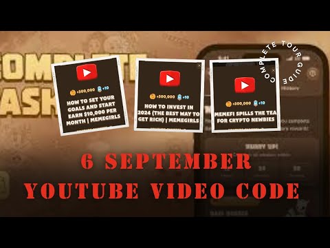 Memefi youtube video all code 6 September #memefi #memeficode