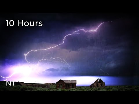 Heavy Thunderstorm Sounds & Lightning | Rolling Thunder & Rain Sounds for Sleeping 24/7