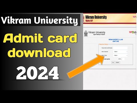 Admit Card download Vikram University! exam 2024 Vikram University ! year/semester exam admit card