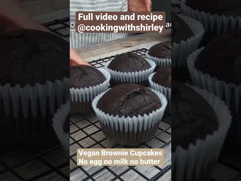 Vegan Brownie Cupcakes. No egg no milk no butter cupcakes. #egglesscupcakes #vegancupcakes