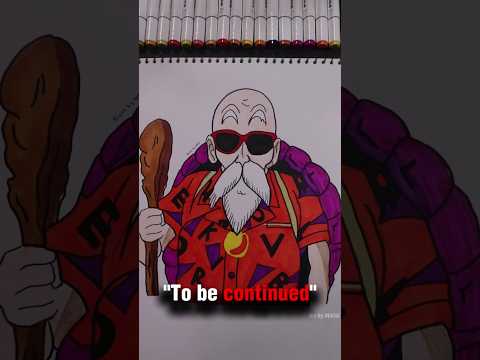 Master roshi by dragon ball anime drawing #anime #shorts #masterroshi