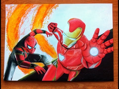 Speed Drawing Iron Man and Iron Spider (Avengers Infinity War 2018)