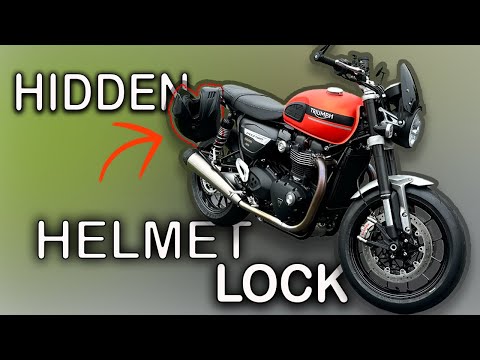 Don't mess with your rear shocks. A safer helmet lock for Triumph Speed Twin.