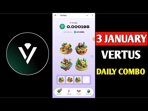 Vertus Combo Cards Today 4 January | Vertus Daily Combo | Vertus Combo Cards | Vertus Combo