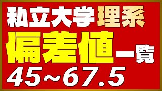 【難関私立大】私立大学 理系学部・学科 偏差値ランキング＜偏差値45〜67.5＞【早稲田・慶應・上智・東京理科・明治・青学・立教・中央・法政・学習院・関大・関学・同志社・立命館】