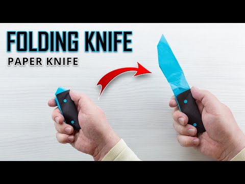 MAKING FOLDING PAPER KNIFE - How to make a folding knife out of A4 paper