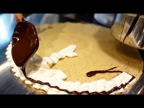 手作り生クリームと生チョコが夢のコラボした幸せクレープ