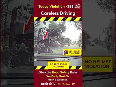 Today Violation 388 - Stay safe on your ride—wear a helmet #otr #chennaitrafficpolice #obeytherules