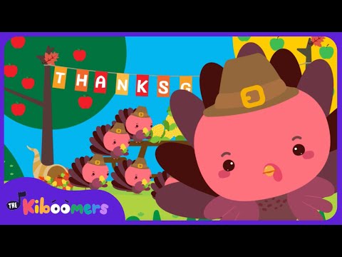 The Turkeys Go Waddling One By One | Fun Thanksgiving Song | The Kiboomers | Kids Songs