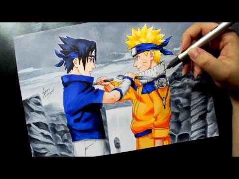 Speed Drawing - SASUKE vs NARUTO #NARUTUBRO