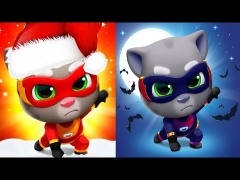 Talking Tom Hero Dash New Update Christmas VS Halloween 2024 MOONLIGHT ANGELA VS Birthday Tom