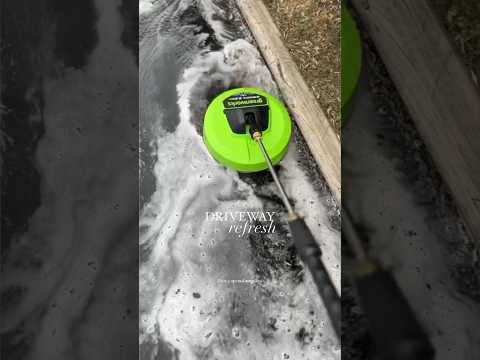 DIY Driveway Refresh with our Greenworks Pressure Washer!💦 #diy #pressurewashing #drivewaycleaning