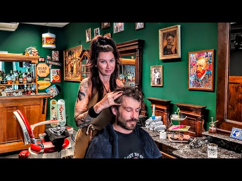 Relaxing Headmassage and Haircut with soothing Scissors sounds to enjoy and calm down