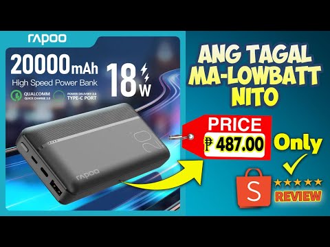 Rapoo 20000mah 18W Fast Charging Power Bank Review | Testing 487 Pesos Lamang