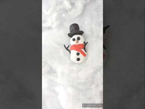 Snowman craft making out of clay #shorts #diy #christmas