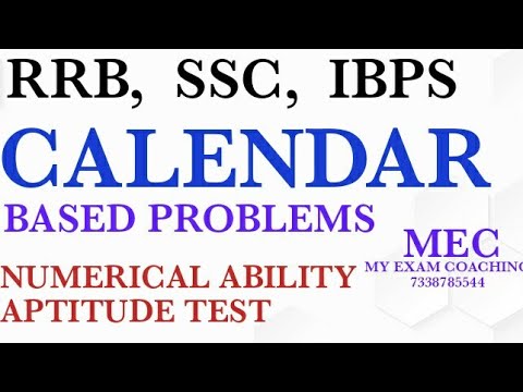 PROBLEMS ON CALENDAR / NUMERICAL ABILITY FOR COMPETITIVE EXAMS