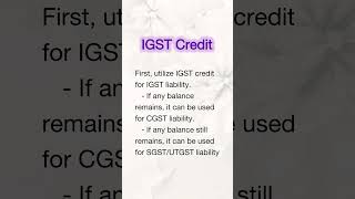 Utilisation manner of GST credit #gst #itc #utilize #inputtaxcredit #liability #castudents #ca