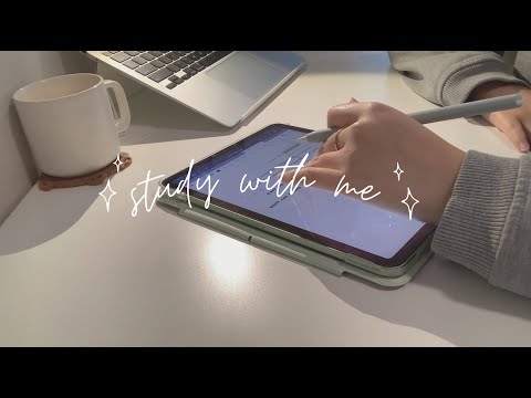 1 hour study with me | no music, ipad asmr, bg noise