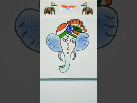 Indian Flag 🇮🇳 Drawing On Elephant | Independence day Art | #shorts #drawing