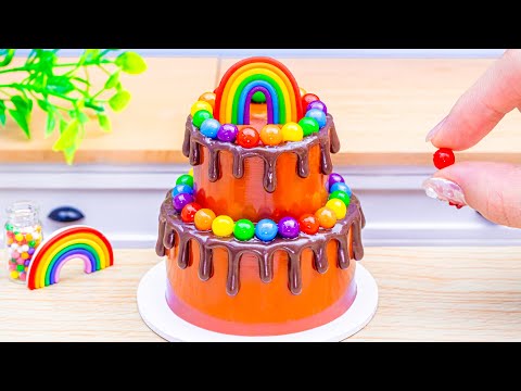 Miniature Rainbow Cake 🌈 Awesome Miniature Rainbow Chocolate Cake Decorating Ideas by Lotus Cakes