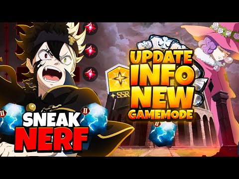 BDA NERF? NEW GAMEMODE - GOOD REWARDS!!! (S12 Dorothy Patchnotes) | Black Clover Mobile