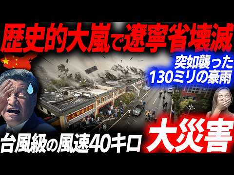 中国遼寧省内水氾濫で沈む！40m暴風嵐で壊滅的被害となった中国の悲惨な被害状況…EVシフト｜電気自動車｜BYD